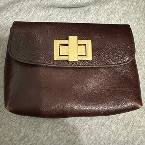 Rowallan of Scotland Mini Leather Clutch in Rich Brown